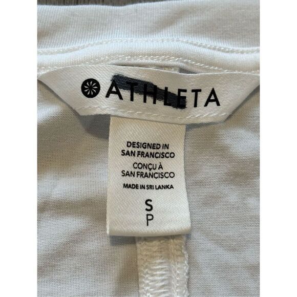Athleta women's bright white oversized Crossover Ruched athletic Top size small - Picture 9 of 11